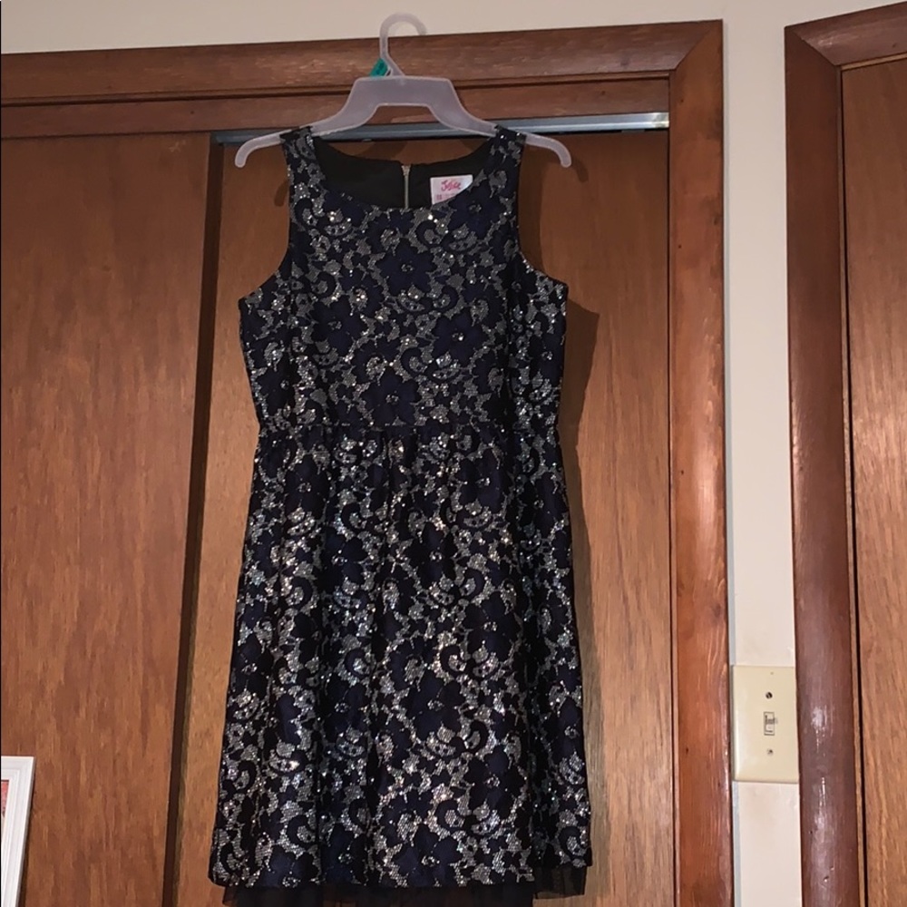 Justice Navy and silver dress